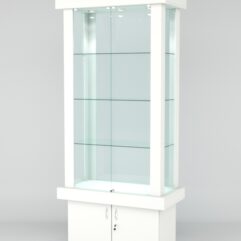 Витрина ЭЛИТА №5-1 (задняя стенка - стекло), Белый