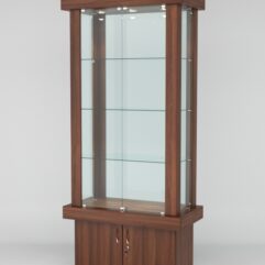 Витрина ЭЛИТА №5-1 (задняя стенка - стекло), Орех