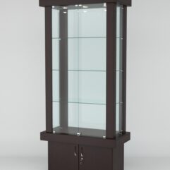 Витрина ЭЛИТА №5-1 (задняя стенка - стекло), Дуб Венге