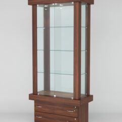 Витрина ЭЛИТА №5-2 (задняя стенка - стекло), Орех