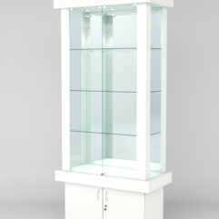 Витрина ЭЛИТА №6-1 (задняя стенка - зеркало), Белый