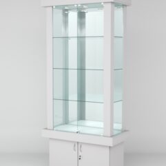 Витрина ЭЛИТА №6-1 (задняя стенка - зеркало), Серый