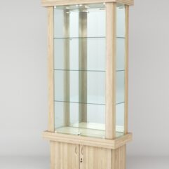 Витрина ЭЛИТА №6-1 (задняя стенка - зеркало), Дуб Сонома