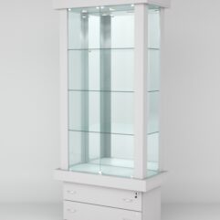 Витрина ЭЛИТА №6-2 (задняя стенка - зеркало), Серый