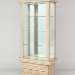 Витрина ЭЛИТА №6-2 (задняя стенка - зеркало), Дуб Сонома