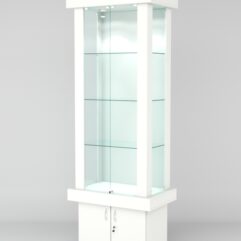 Витрина ЭЛИТА №7-1 (задняя стенка - ДСП), Белый