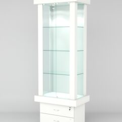 Витрина ЭЛИТА №7-2 (задняя стенка - ДСП), Белый