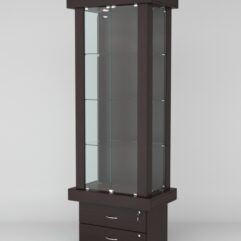 Витрина ЭЛИТА №7-2 (задняя стенка - ДСП), Дуб Венге