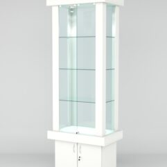 Витрина ЭЛИТА №8-1 (задняя стенка - стекло), Белый