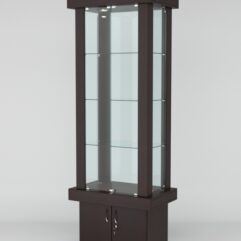 Витрина ЭЛИТА №8-1 (задняя стенка - стекло), Дуб Венге