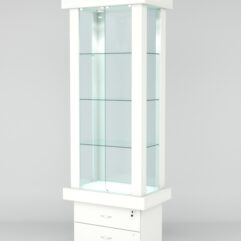 Витрина ЭЛИТА №8-2 (задняя стенка - стекло), Белый