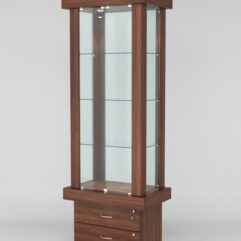 Витрина ЭЛИТА №8-2 (задняя стенка - стекло), Орех