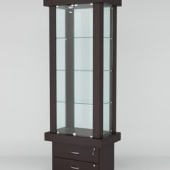 Витрина ЭЛИТА №8-2 (задняя стенка - стекло), Дуб Венге