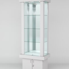 Витрина ЭЛИТА №9-1 (задняя стенка - зеркало), Серый