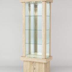 Витрина ЭЛИТА №9-1 (задняя стенка - зеркало), Дуб Сонома