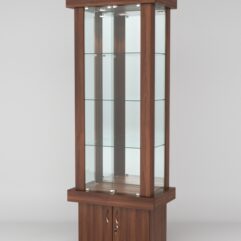 Витрина ЭЛИТА №9-1 (задняя стенка - зеркало), Орех
