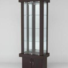 Витрина ЭЛИТА №9-1 (задняя стенка - зеркало), Дуб Венге