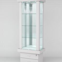 Витрина ЭЛИТА №9-2 (задняя стенка - зеркало), Серый