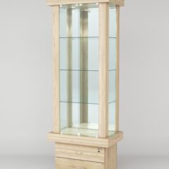 Витрина ЭЛИТА №9-2 (задняя стенка - зеркало), Дуб Сонома