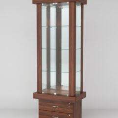 Витрина ЭЛИТА №9-2 (задняя стенка - зеркало), Орех