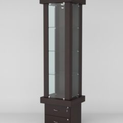 Витрина ЭЛИТА №10-2 (задняя стенка - ДСП), Дуб Венге