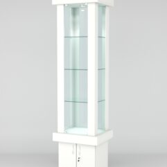 Витрина ЭЛИТА №11-1 (задняя стенка - стекло), Белый