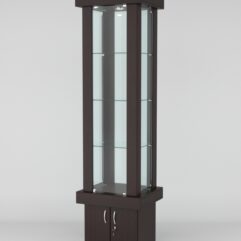 Витрина ЭЛИТА №11-1 (задняя стенка - стекло), Дуб Венге