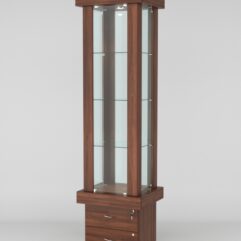 Витрина ЭЛИТА №11-2 (задняя стенка - стекло), Орех