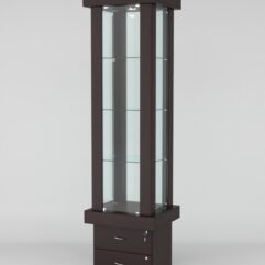 Витрина ЭЛИТА №11-2 (задняя стенка - стекло), Дуб Венге