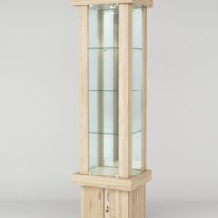 Витрина ЭЛИТА №12-1 (задняя стенка - зеркало), Дуб Сонома