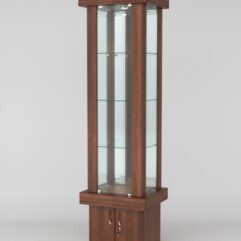 Витрина ЭЛИТА №12-1 (задняя стенка - зеркало), Орех