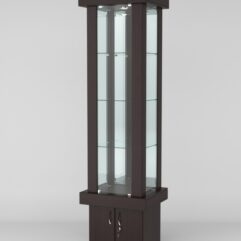 Витрина ЭЛИТА №12-1 (задняя стенка - зеркало), Дуб Венге