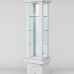 Витрина ЭЛИТА №12-2 (задняя стенка - зеркало), Серый