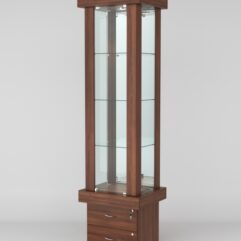 Витрина ЭЛИТА №12-2 (задняя стенка - зеркало), Орех