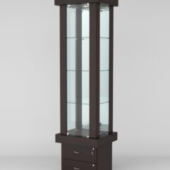 Витрина ЭЛИТА №12-2 (задняя стенка - зеркало), Дуб Венге