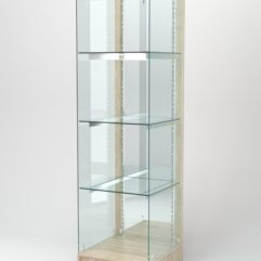 Витрина АСТЕРИЯ ХИТ ПРОДАЖ №4 (без дверки, задняя стенка - зеркало), Дуб Сонома