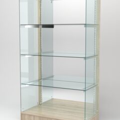 Витрина АСТЕРИЯ ХИТ ПРОДАЖ №8 (без дверок, задняя стенка - зеркало), Дуб Сонома