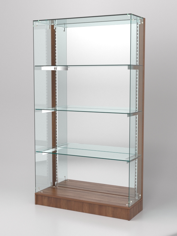 Витрина АСТЕРИЯ ХИТ ПРОДАЖ №12 (без дверок, задняя стенка - зеркало), Орех