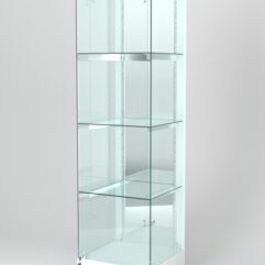 Витрина АСТЕРИЯ ХИТ ПРОДАЖ №3 (с дверкой, задняя стенка - зеркало), Белый