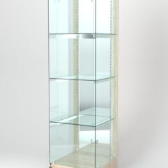 Витрина АСТЕРИЯ ХИТ ПРОДАЖ №3 (с дверкой, задняя стенка - зеркало), Дуб Сонома