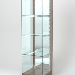 Витрина АСТЕРИЯ ХИТ ПРОДАЖ №3 (с дверкой, задняя стенка - зеркало), Орех