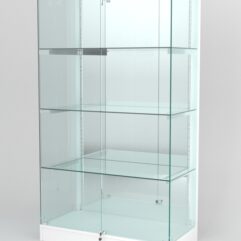 Витрина АСТЕРИЯ ХИТ ПРОДАЖ №7 (с дверками, задняя стенка - зеркало), Белый