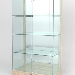 Витрина АСТЕРИЯ ХИТ ПРОДАЖ №7 (с дверками, задняя стенка - зеркало), Дуб Сонома