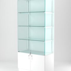 Витрина АСТЕРИЯ №1 (с дверками, задняя стенка - ДСП), Белый