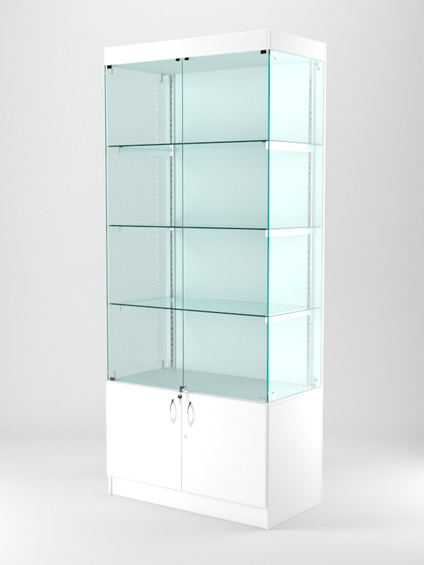 Витрина АСТЕРИЯ №1 (с дверками, задняя стенка - ДСП), Белый