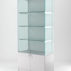 Витрина АСТЕРИЯ №1 (с дверками, задняя стенка - ДСП), Серый