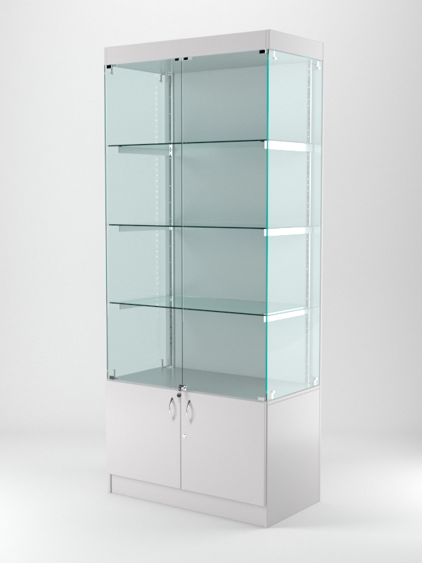 Витрина АСТЕРИЯ №1 (с дверками, задняя стенка - ДСП), Серый