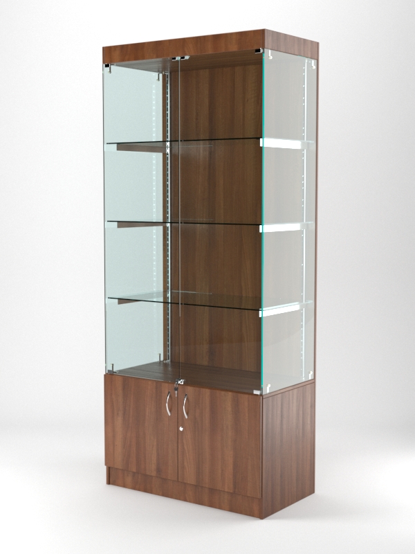 Витрина АСТЕРИЯ №1 (с дверками, задняя стенка - ДСП), Орех