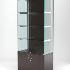 Витрина АСТЕРИЯ №1 (с дверками, задняя стенка - ДСП), Дуб Венге