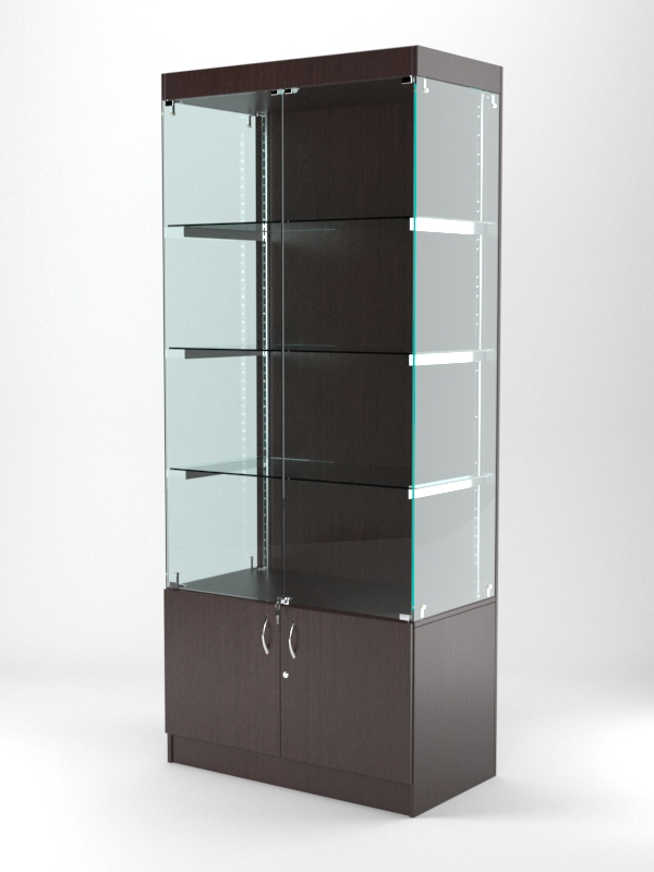 Витрина АСТЕРИЯ №1 (с дверками, задняя стенка - ДСП), Дуб Венге